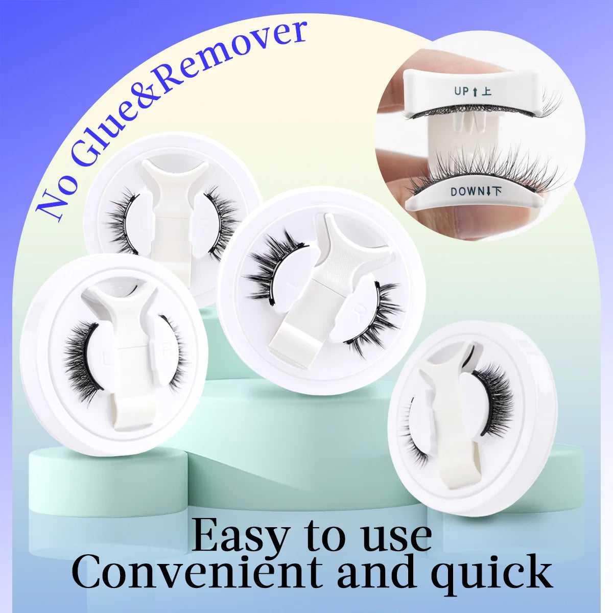 Hot 1 Pair Magnetic Eyelashes Handmade Fluffy Faux Mink Lashes Reusable Natural False Eyelashes and Magnetic Tweezers Set Makeup